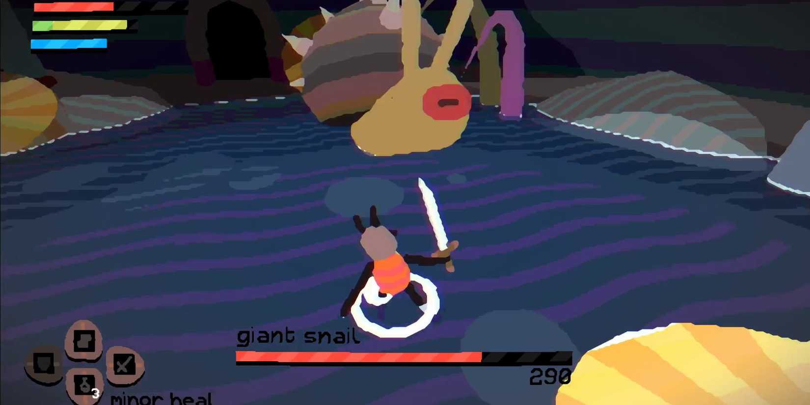 Fighting a giant snail in White Lavender