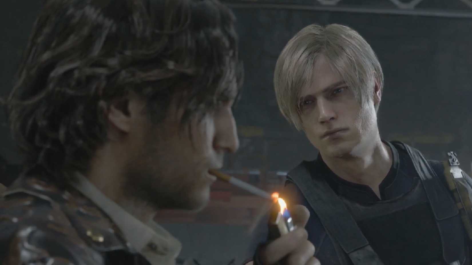 Resident Evil 4 Leon Lighting Luis's Cigarette