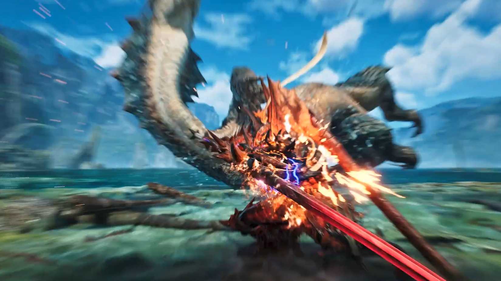 The Longsword charging forward in Monster Hunter Wilds Ascendance