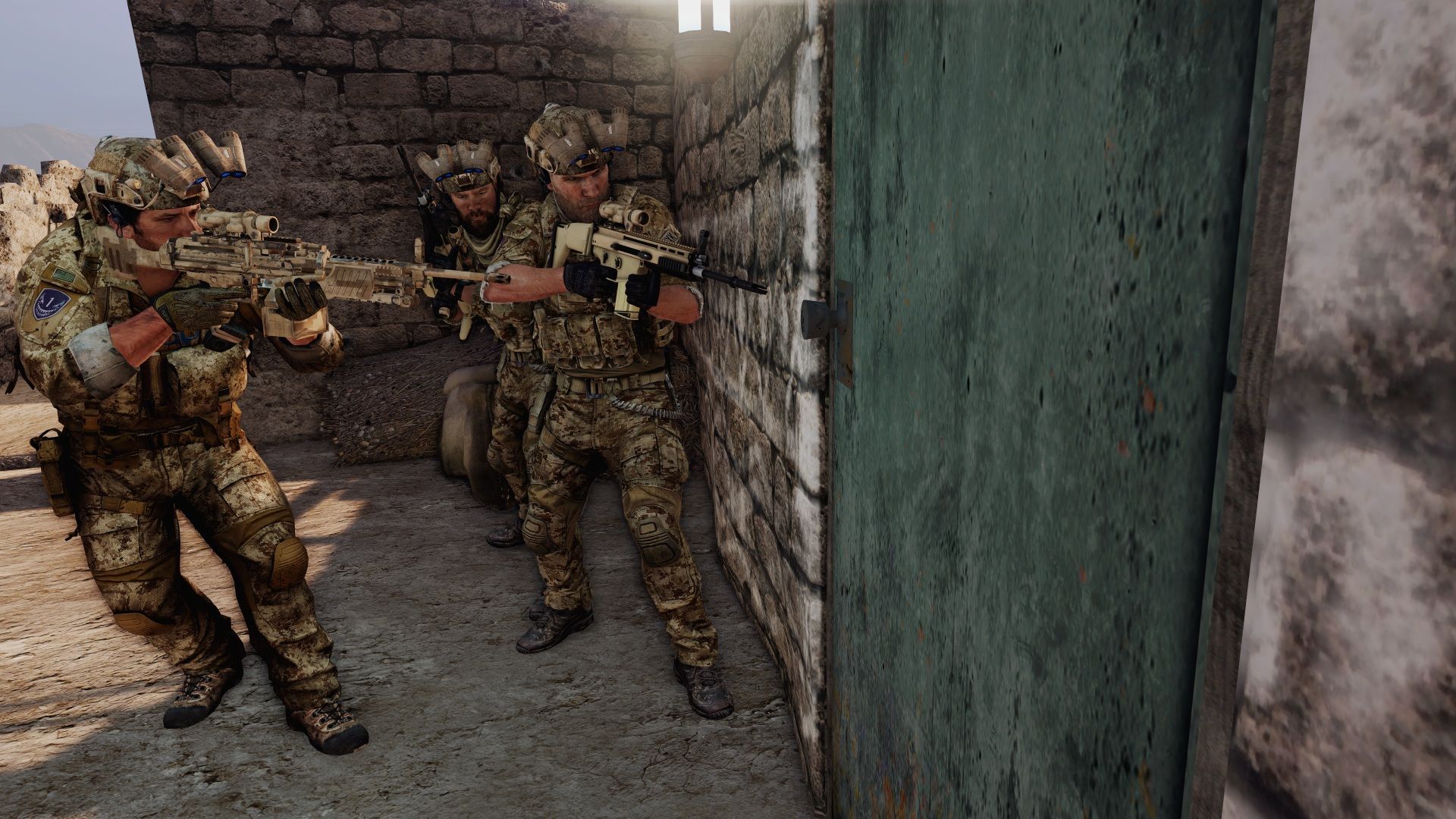 Medal of Honor soldiers about to breach a door