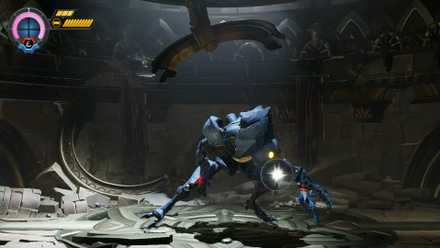 Samus fighting a Choso in Metroid Ravenous