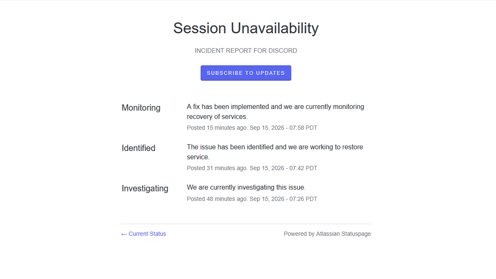 Discord session unavailable