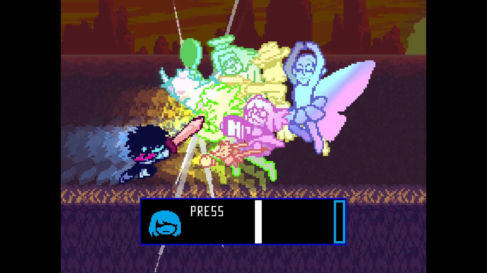 The Flowers fighting Kris in Deltarune Chapter 5
