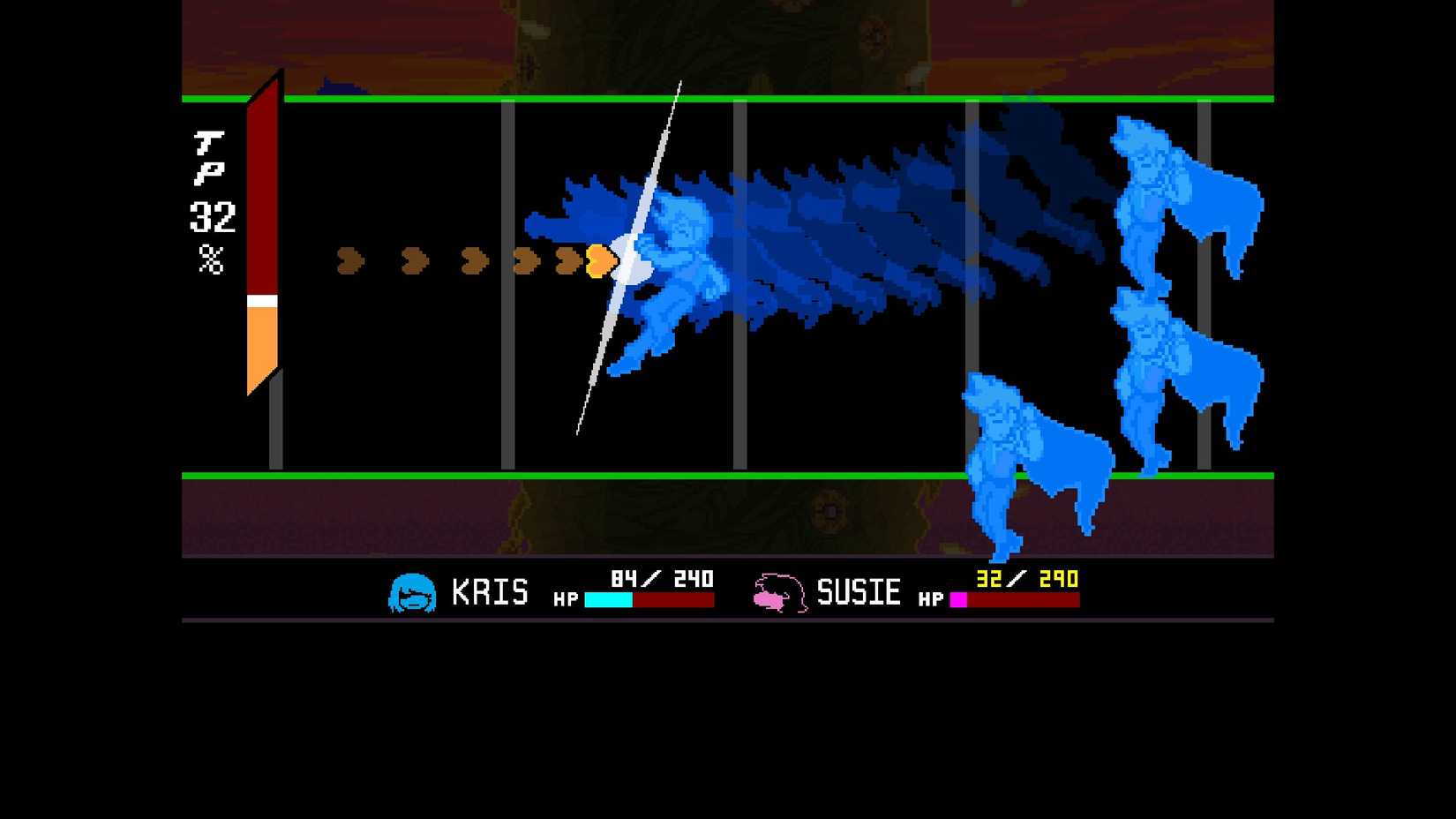 The Orange Soul Fighting Flowery in Deltarune