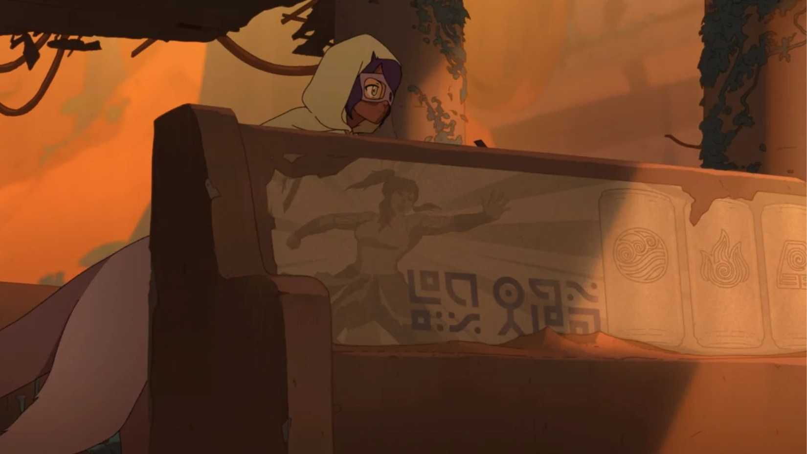 Avatar Seven Havens - Korra on Bench