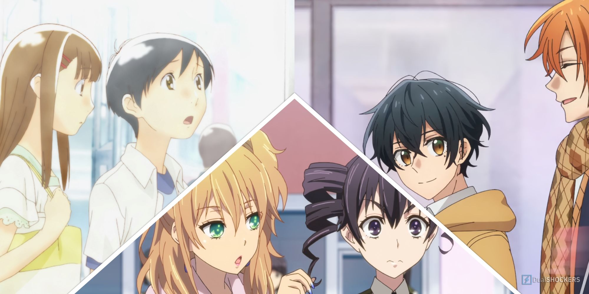 A collage of the shows Wandering Son, Citrus, and Sasaki and Miyano