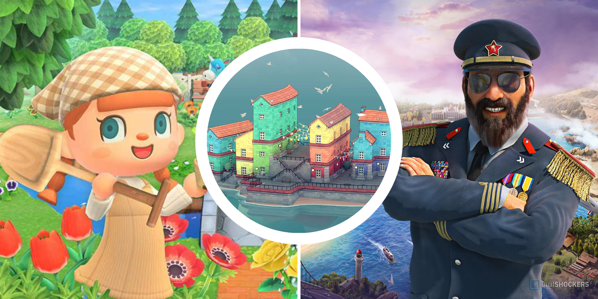 Animal Crossing, Townscaper and Tropico 6