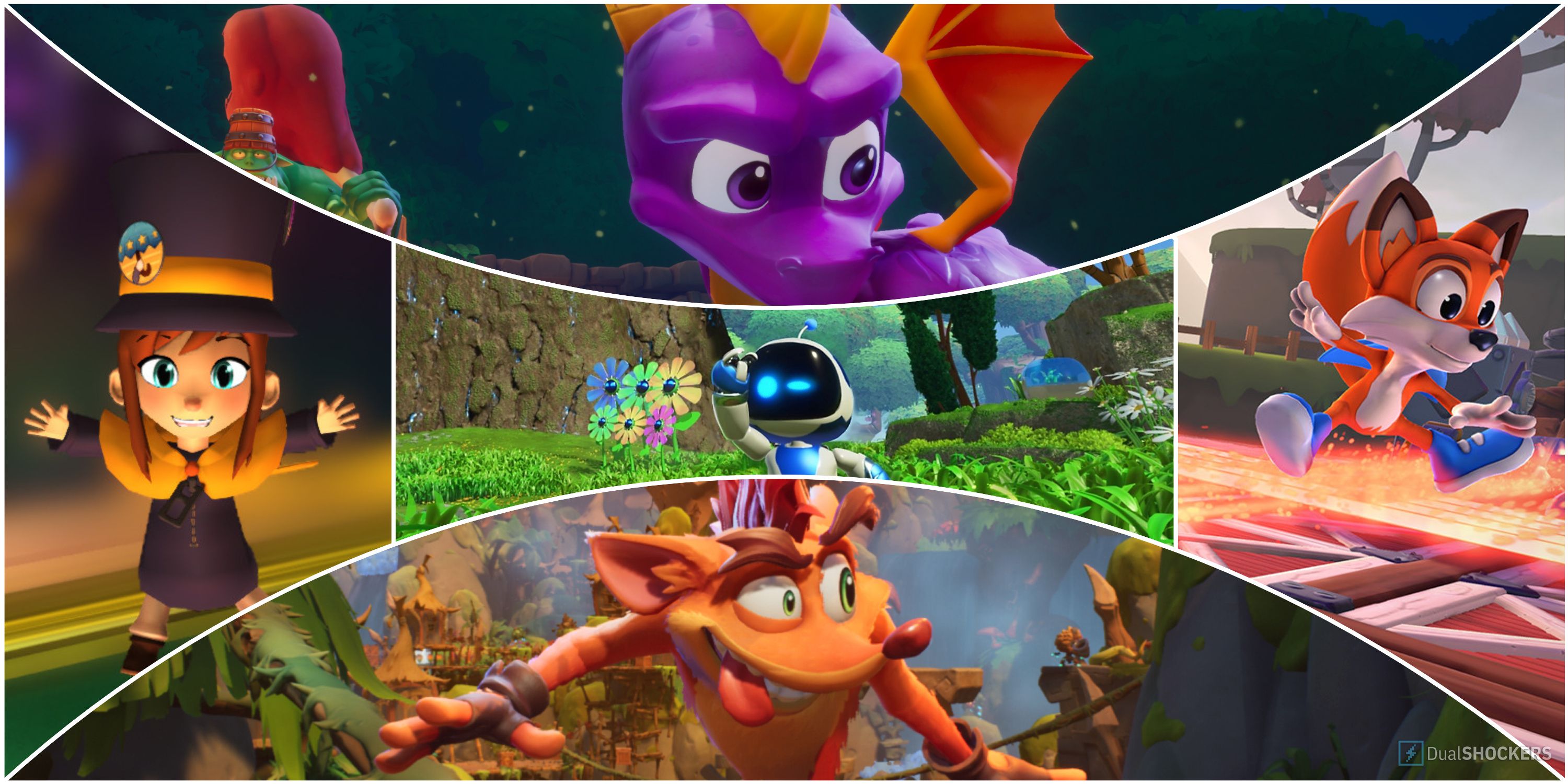 Astro Bot Spyro Reignited Trilogy Crash Bandicoot 4 A Hat in Time New Super Lucky's Tale