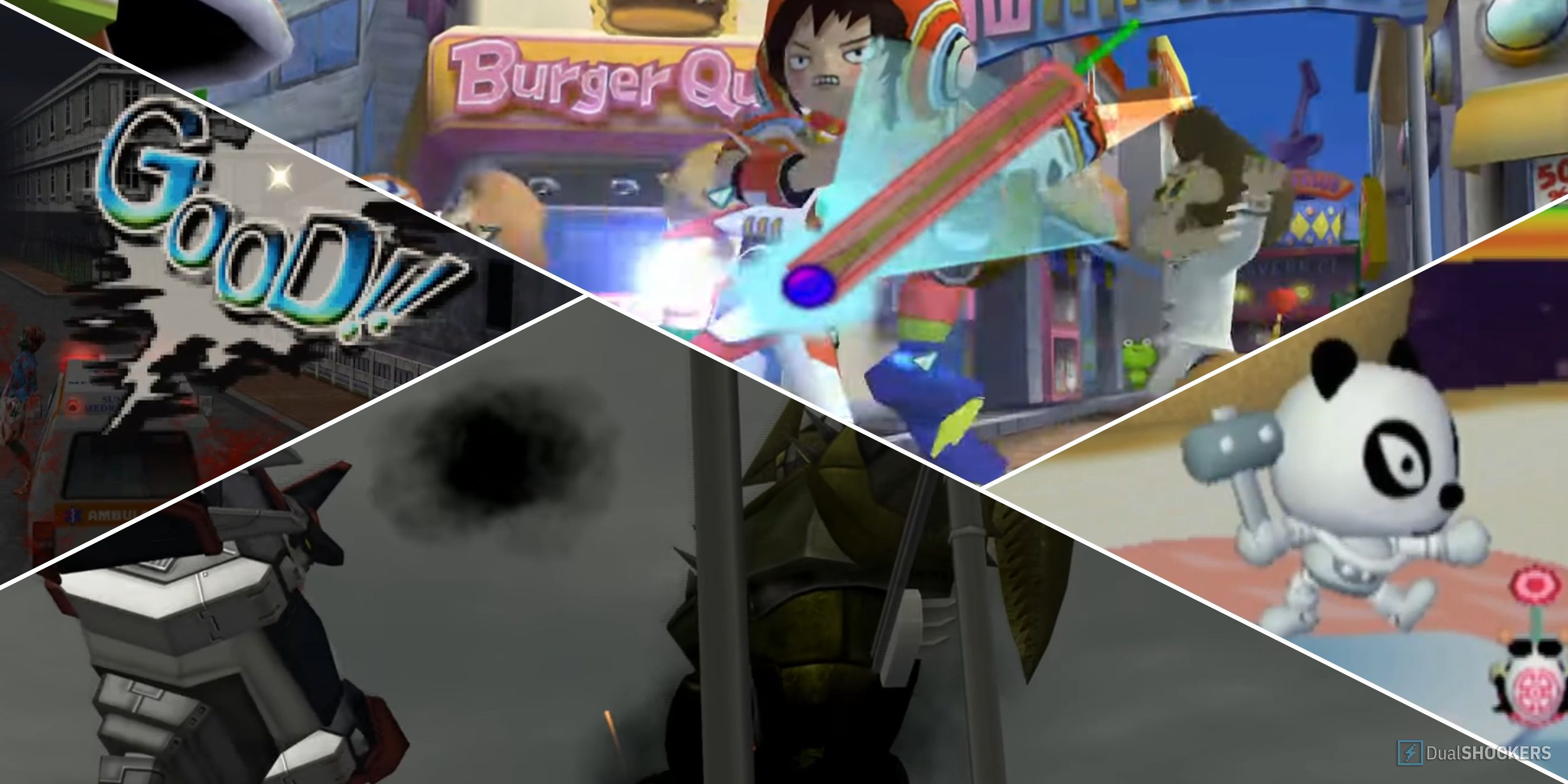 Zombie vs ambulance Robot Alchemic Drive Ribbit King Gitaroo Man