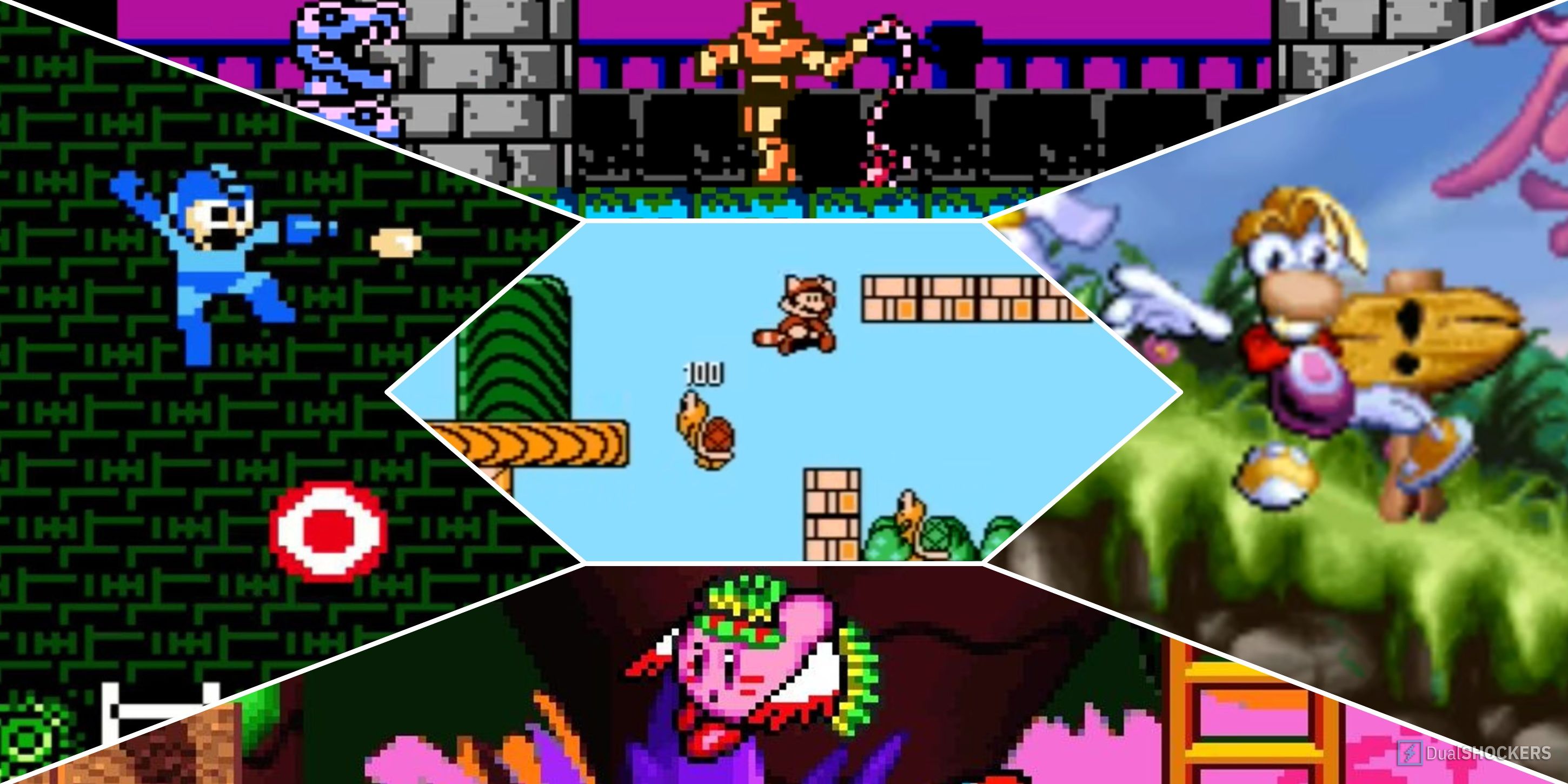 Mega Man 2 Super Mario Bros 3 Castlevania 3 Kirby Super Star Rayman