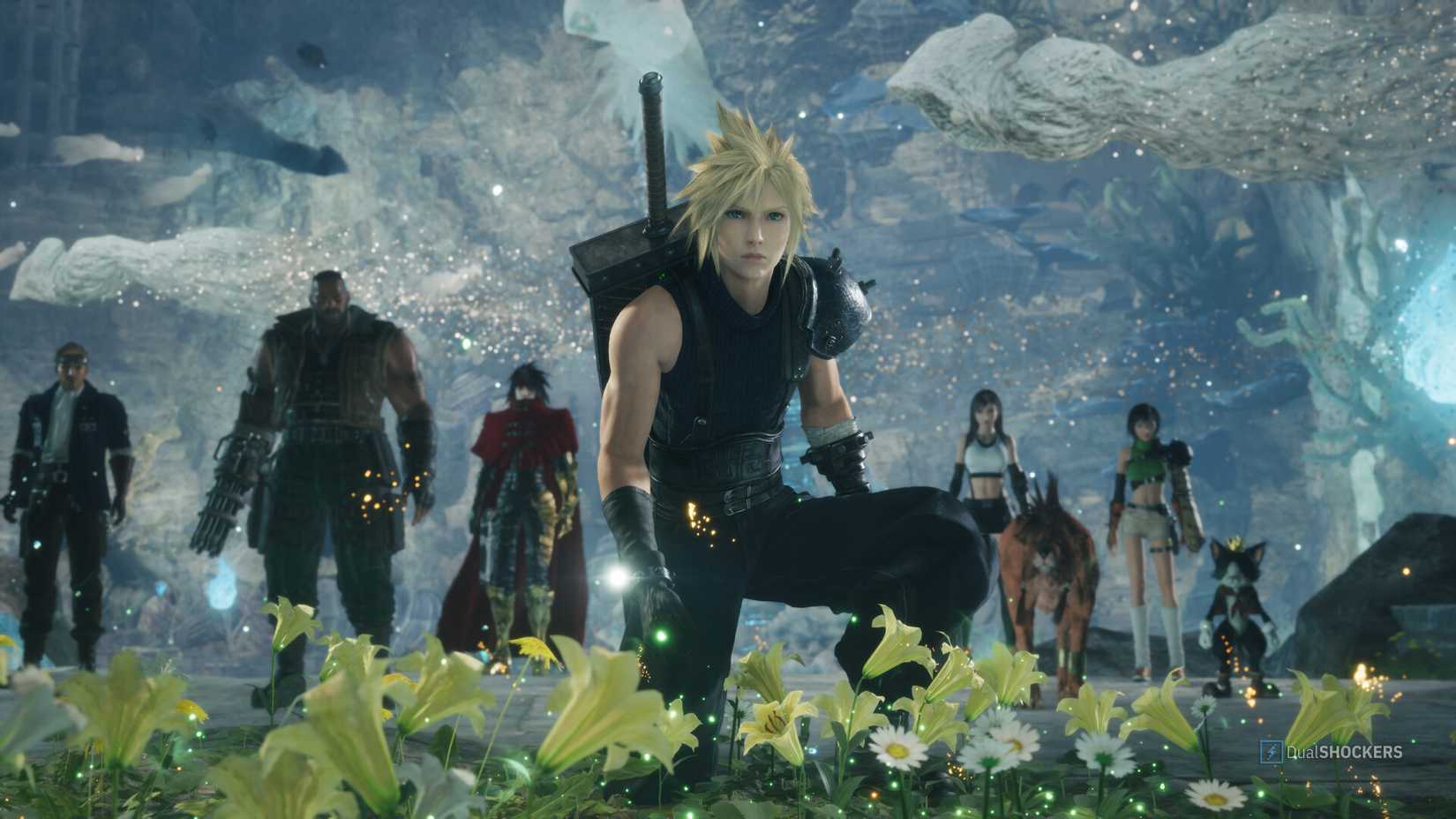 Final Fantasy 7 Revelation Cloud and party